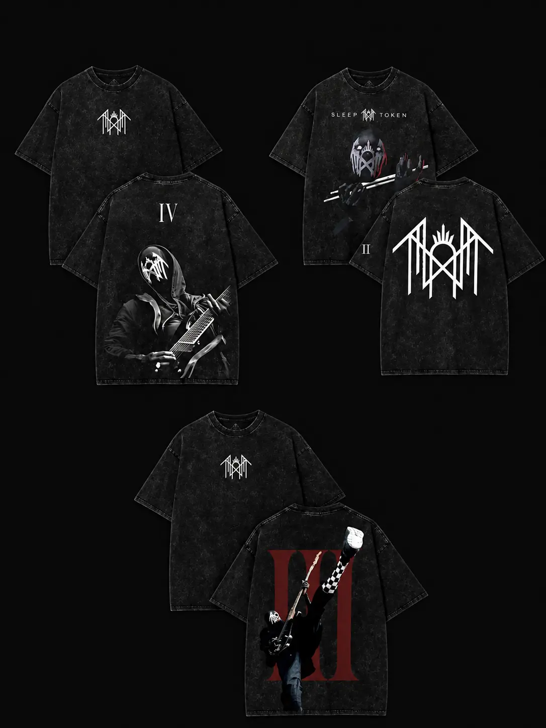 Sleep Token Band Member Series Vintage Washed Oversized T-Shirt