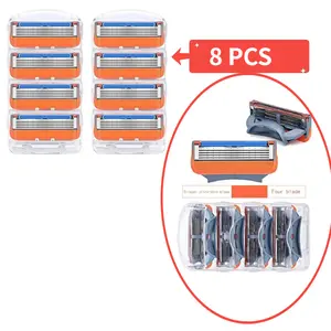 8 Pcs High-quality New Upgrade 5-layer Razor Blades Refills, for Men and Women's Daily Shaving, A Must-have for Beauty Replacement