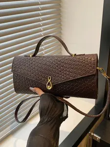 Women's Vintage Solid Color Handbag, Classic Flap Shoulder Bag, Fashion Top Handle, Bread Bag, Practical Design for Daily Use and Work, Fashionable Shoulder Bag