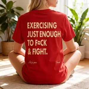 Funny EXERCISING JUST ENOUGH TO F≈CK & FIGHT Tee, Retro Vintage Y2K Streetwear