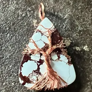 Wild Horse Jasper Tree of Life Wire Wrapped Pendant