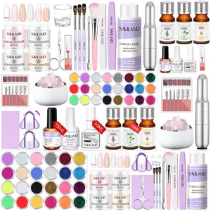 Saviland Odorless Acrylic Nail Kit with Everything Drill & 100% Essential Oil Aroma Nail Spa 28 Color Acrylic Nail Kit Professional 15ml Nail Dehydrator Acrylic Supplies Salon Home DIY Nail Studio Set Nail Art Nail Care Comfort Manicure Cutics Nail Polish