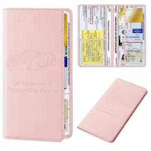 Faux Leather Car Document Wallet, Unisex Glove Box Organizer for Vehicle Registration & Insurance Cards, Stylish Storage Solution