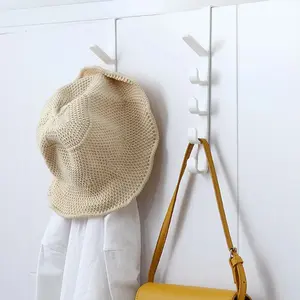 Over Door Hook Rack Set 2PCS (Black/White) – Space Saving Hooks for Clothes, Hats & Accessories, Great for Home Organization