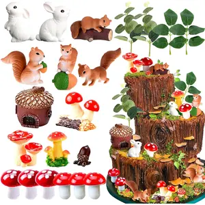 21Pcs Mushroom Animal Forest Cake Decorations - Birthday & General Occasions - Resin for Halloween, Christmas Event & Party Supplies (Red) - Home Improvement.