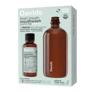 Davids Hydroxi™ fresh breath mouthwash / natural fresh mint / refill kit