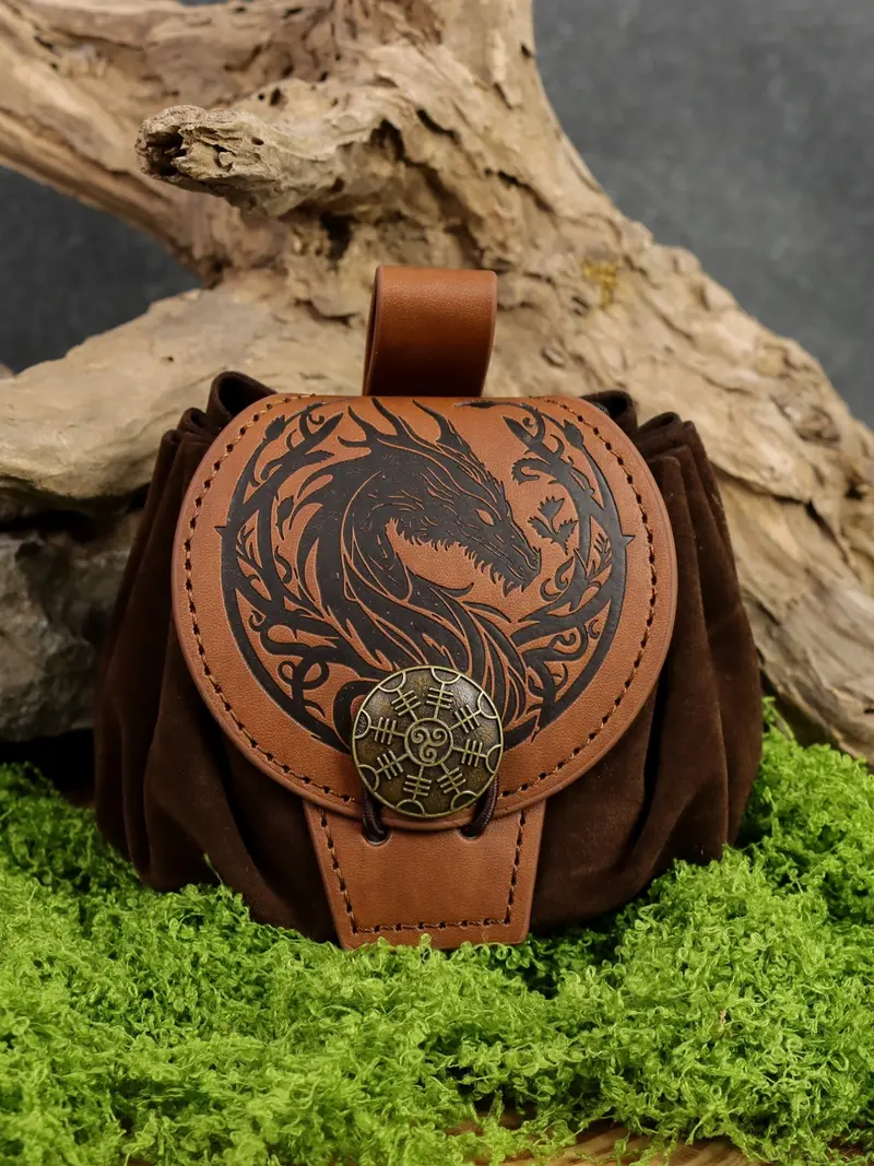 Vintage Leather Belt‎ Bag Dragons Colorblock Fanny Pack renaissance belt bag - TikTok Shop main image 3