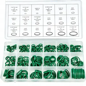 270-Piece Green AC O-Ring Kit, 18-Size Rubber O-Ring Assortment Set with Seal Gaskets/Washers, HVAC Repair Tools for Plumbing/Automotive Applications
