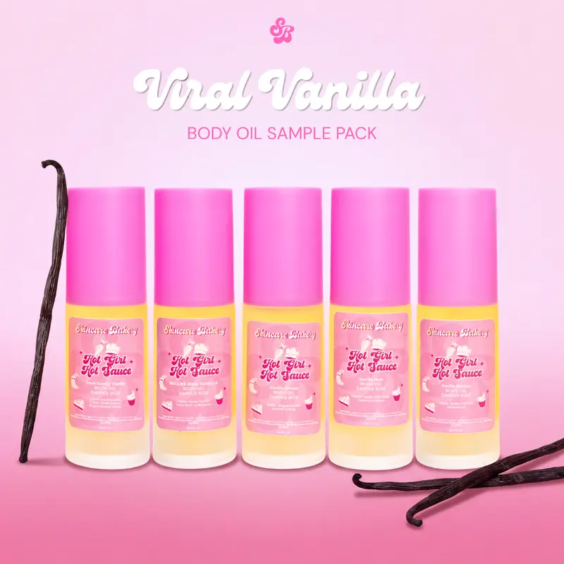 The Skincare Bakery Viral Body Oil Sample Packs Vanilla Fragrance Aroma