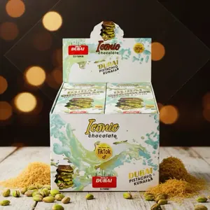 Dubai Iconic Chocolate Pistachio & Kunafa Chocolate Box Pack of 12 200g Bars with TikTok Approved