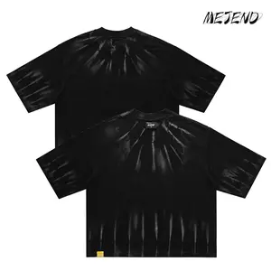 12oz Washed Cropped Shirt For Men, Hand-made whiskers Tee, Oversized Boxy Tee, 100% Cotton Streetwear Style