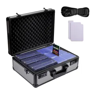 Storage Box For Graded Sports Trading Cards , High-Strength Aluminum TSA Lock Case with Transparent Display Window, Organizer for PSA/CGC/HGA/BGS/SGC Slabs, PKMN & TCG Collectible Game Anime Sports Trading Cards