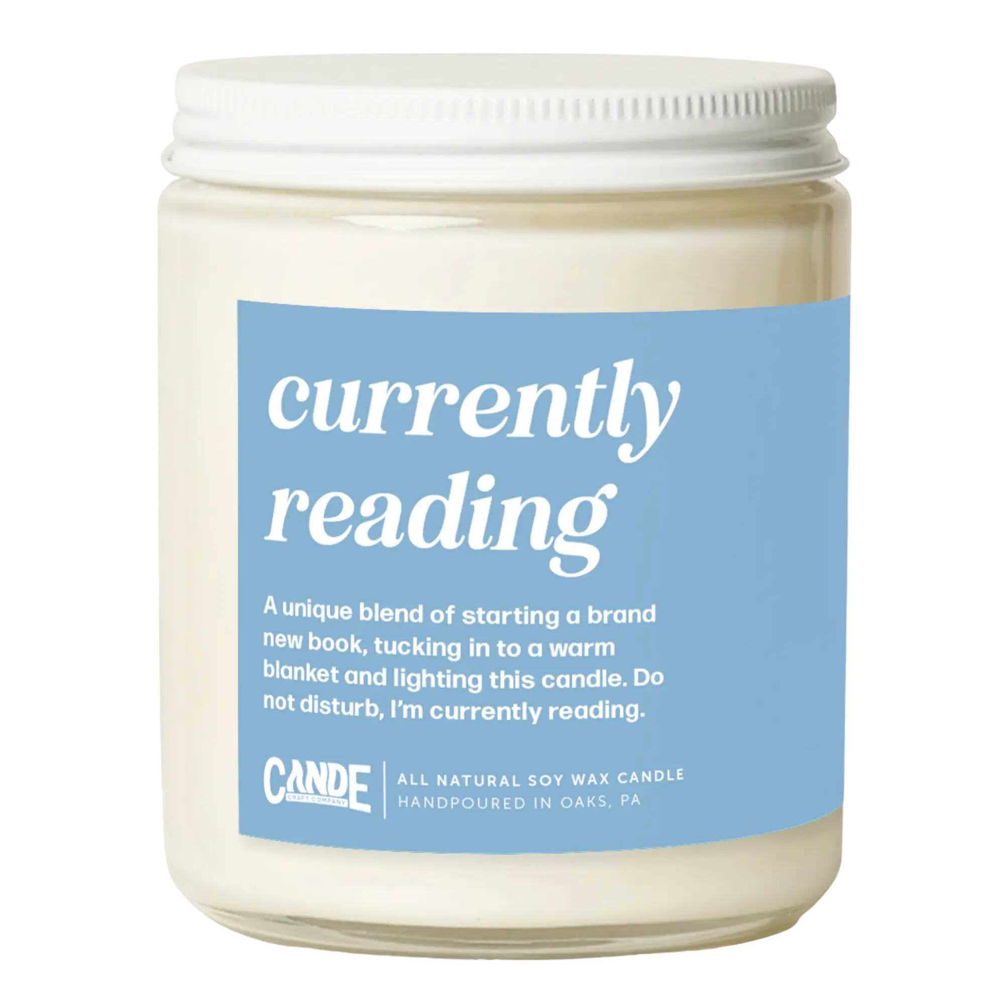 Lavender Currently Reading Cylindrical Candle - All Natural Cozy Wax Candle, Relaxing Gift for Homebody Life, Home Decor Aromatherapy Light Source for Book Enthusiasts