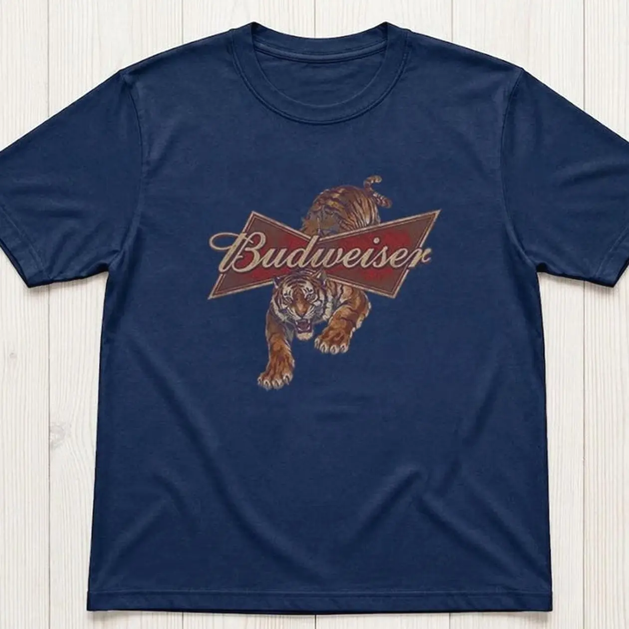 Budweiser Tiger Graphic Tee, 90s Y2K Style Cotton Shirt,Comfort Color Shirt, Graphic Tee Tops Underwear Crewneck Menswear T Shirt Streetwear