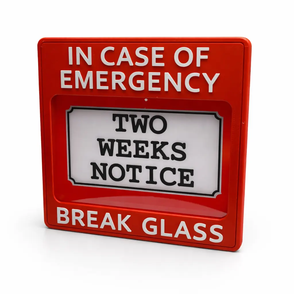 Funny Office Gag Gift Break Glass Two Weeks Notice Box - Desk Decor for Coworker Farewell, Boss Gift, White Elephant, and Job Resignation Humor