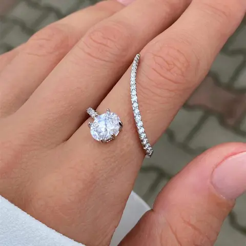 Women's Elegant Rhinestone Decorated Cuff Ring, Exquisite Trendy Cuff Ring, Fashionable Jewelry for Women & Girls for Daily Decoration, Solitaire Ring, Beautiful Rings, Trendy Jewellery Accessories