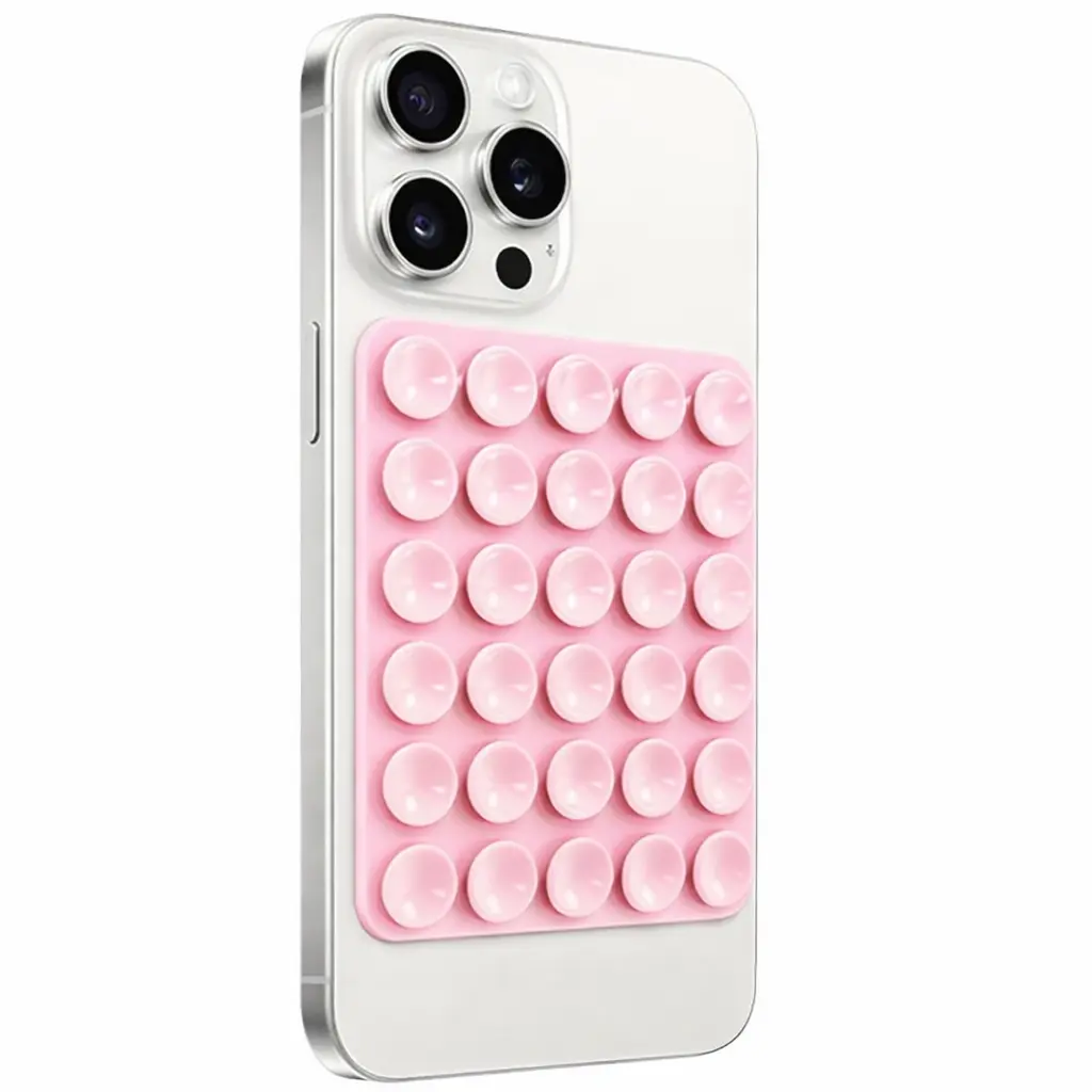 Silicone Suction Cup Phone Case Mount, 1 Count Double-Sided Phone Holder Mount, Hands-Free Strong Grip Holder for Selfies and Videos, Phone Accessories