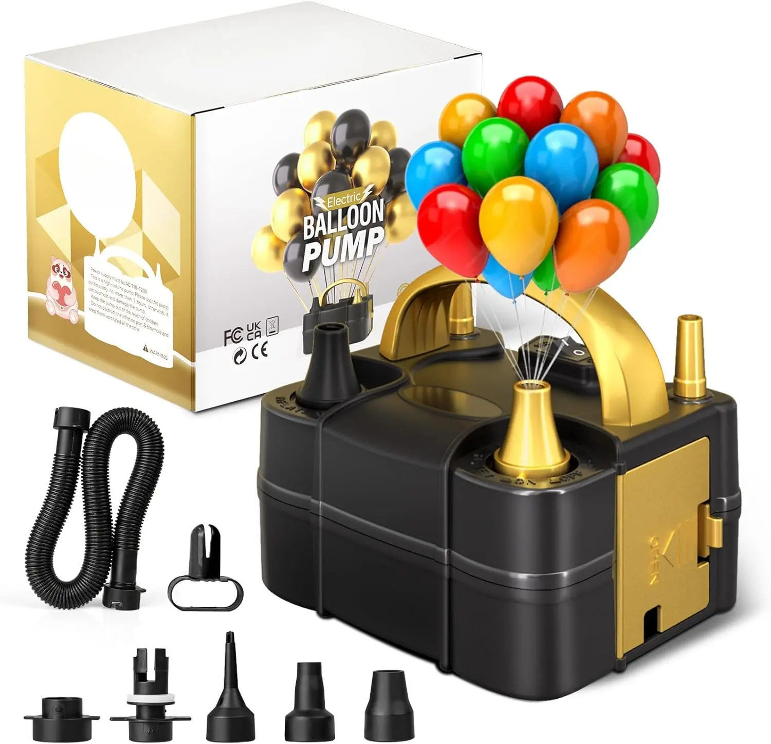 Balloon Pump Electric, Portable Balloon Inflator Pump Electric Air Pump for Balloons Dual Nozzle Electric Balloon Pump for Birthday Wedding Graduation Party Decorations
