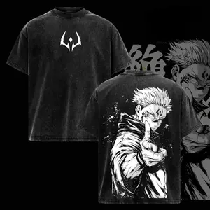 valentine shirts Ryomen Sukuna Vintage Washed Oversized T-Shirt – Jujutsu Kaisen: Execution x The Culling Game Anime Graphic Tee, Retro Streetwear Casual Unisex Top, Acid Wash Soft Cotton T-Shirt, Gift for JJK Fans