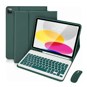 Tablet Keyboard with Pencil Slot, 1 Count Detachable Keyboard with Mouse, Tablet & Computer Accessories for iPad Pro 11inch 2th/3th/4th Gen 2020-2022 & iPad Air 4th/5th/6th Gen, Wireless Tablet Keyboard