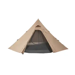 Hot Tent for 4 Persons, Camping Tipi Hot Tents with Stove Jack & Inner Tent, Portable Winter Camping Tents with Snow Skirt, Easy Setup, Waterproof 4 Season Shelter Tents for Fishing Backpacking