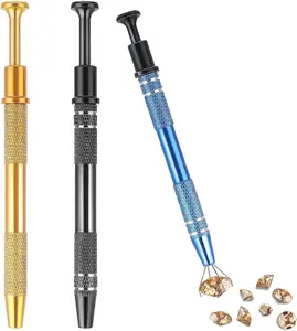 Piercing Ball Grabber Tool 3 Pcs Jeweler'S Pick up Tool, 4-Claw Stainless Steel Tweezers Prongs Diamond Jeweler'S Pick up Tool for Tiny Objects Chip Electronic Components Terp Pearls Terp Pearls OWMOSYX