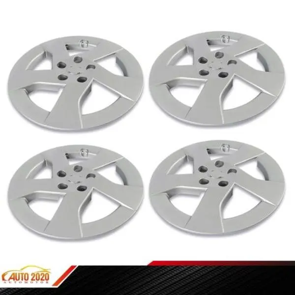 4X 16 in Aftermarket Silver 5-Spoke Wheel Hubcaps, Easy-to-Install Auto Replacement Parts for Toyota Prius 2010-2011, Wheel Protection Against Scratching, Meets Strict Quality Control Standards