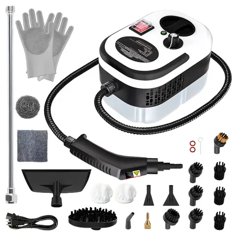 2500W Power Handheld Steam Cleaner - High-Temperature Pressurized Compact Body, Easy to Carry Machine with Multi-Head Brushes, Handheld Reaches Tight Spots, Steam Cleaner for House Great for Kitchens, Cars, Bathrooms