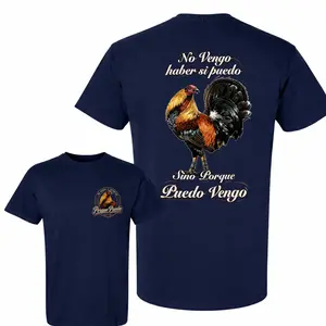 No Vengo Haber Si Puedo Shirt, Gamefowl Style, Game Farm Life, Mexican Rooster Graphic Tee, Dark Gray Front and Back Print T-Shirt, Spanish Quote Gallo Shirt, Hispanic Heritage Gift for Men