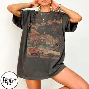 Vintage Radiator Springs Comfort Colors Shirt, Lightning tee McQueen Tee, Pixar Cars Family Shirts, retro Vacation Shirt, vintage Tee