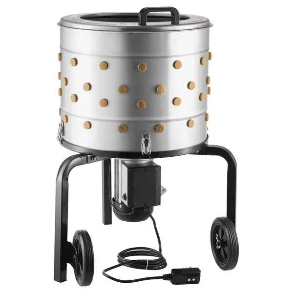 Chicken Plucker Machine, 19.7 in Drum, 750W & 275RPM Electric Chicken Plucking Machine with 98 Soft Fingers & Transport Wheels, Stainless Steel Feather Remover for Processing 2 Chicks Once