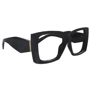 Penelope Black  Large Oversized Reading Glasses, Women Readers, High End Reading Magnifying eyeglasses,  Big Square optical Frames Lightweight Clear