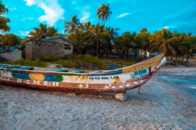 Premium Matte Photo Print of Kweku Ananse Art Rock the Boat 2024 Beach Scene African Artist Wall Art