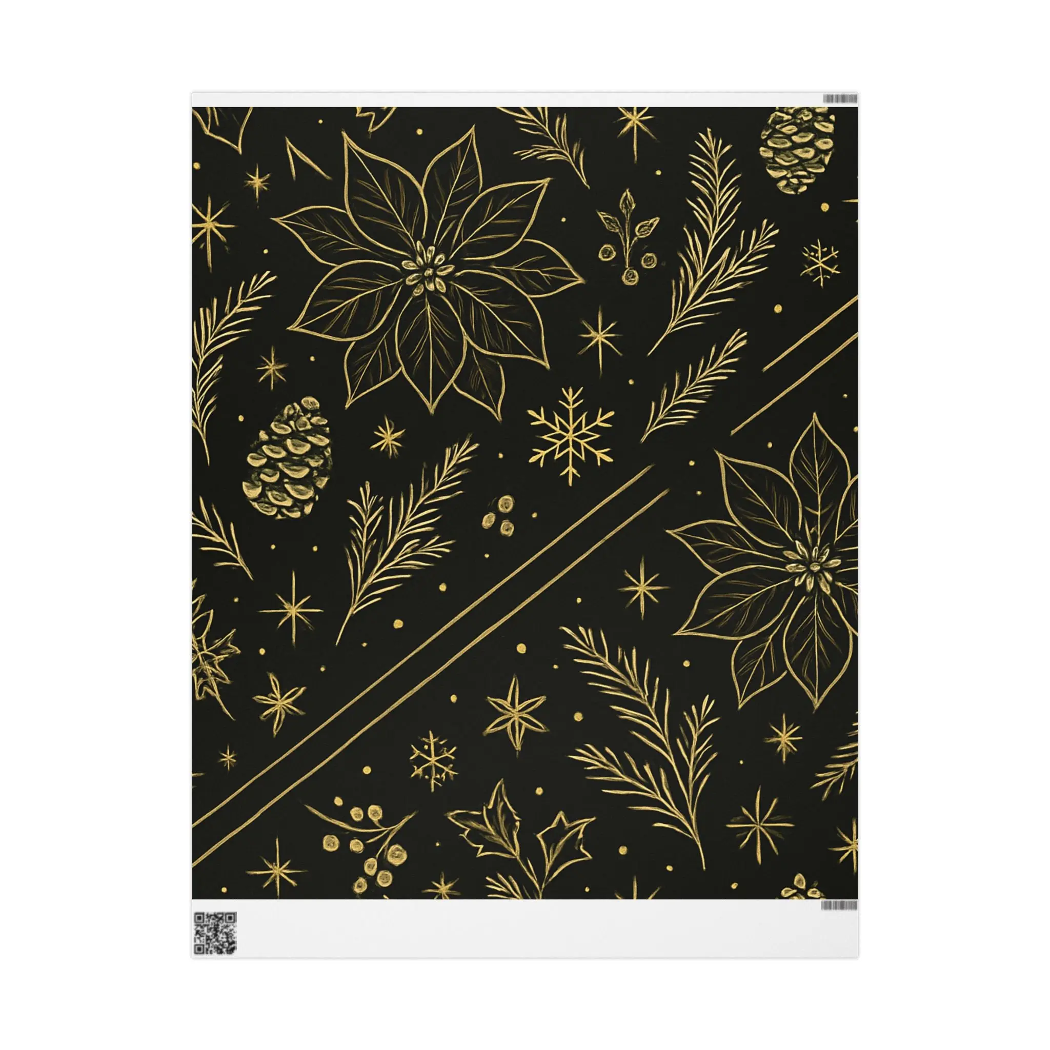 Elegant Holiday Wrapping Paper, Gold Foil Gift Wrap, Christmas, Birthday, Party Decor, Festive Gifts, Premium Gift Packaging