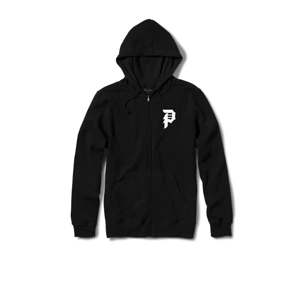 Primitive Skateboarding Men's Dirty P Graphic Zip-Up Hoodie with Kangaroo Pockets and an Adjustable Hood, Print, Graphic Statement Outerwear