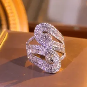 Infinite Symbol Fashion Retro White Cubic Zirconia Eternal Ring For Daily Wear Birthday Valentine Christmas Wedding Engagement Promise Bride Anniversary Romantic Holiday Gift For Women