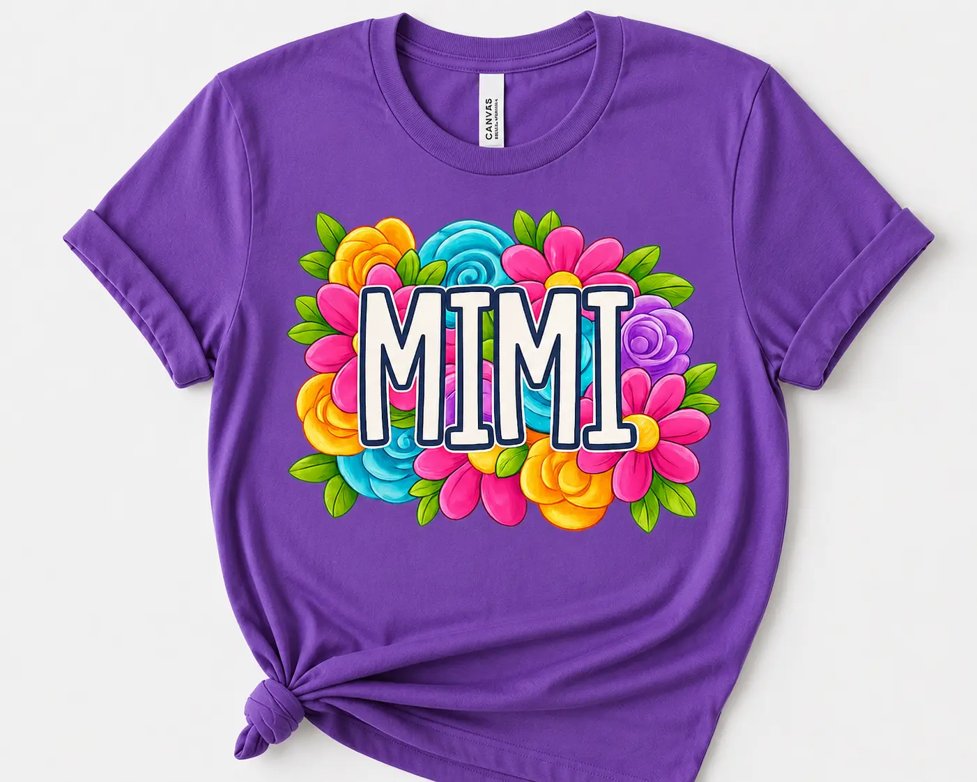 MIMI Colorful Floral Design DTF Transfer - Grandparent Design - Mimi -  Direct to Film Transfer - THIS IS NOT A T-Shirt or Digital Product