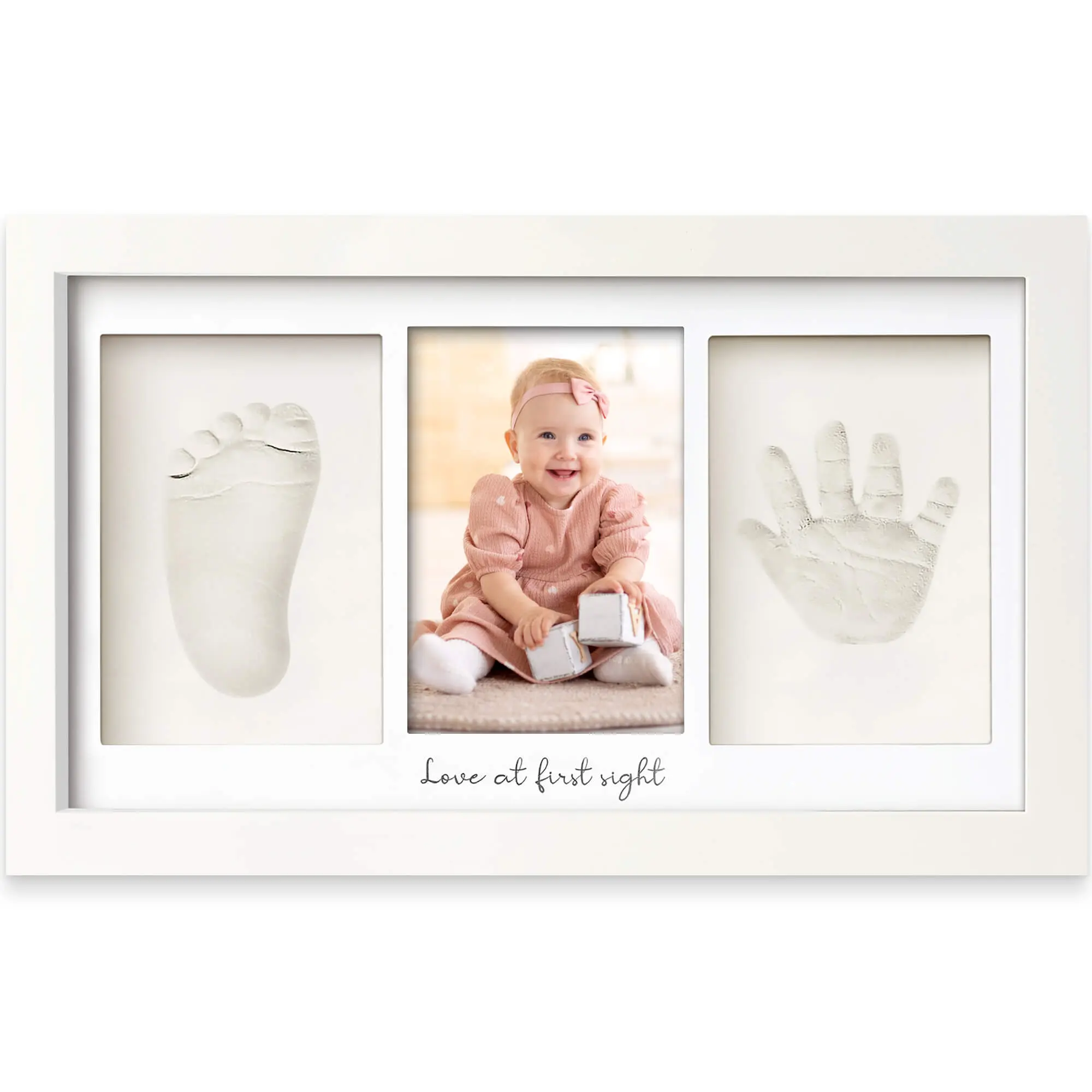 KeaBabies Baby Hand and Footprint Kit - Clay Handprint Keepsake Frame, Newborn Nursery Picture Frame, Personalized New Mom Gifts for Baby First Christmas Shower