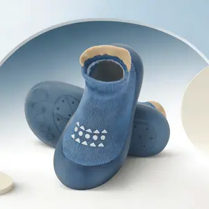 Toddler First Walking Shoes – Blue/Gray Styles! Non Slip Baby Sock Shoes, Soft Rubber Sole, Breathable Slip On Sneakers