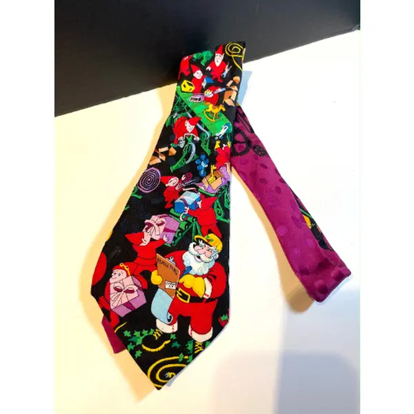 Vintage Silk Christmas Santa Claus Necktie