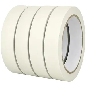 4 Pack White Masking Tape - Painters Tape 0.70 Inch Wide - Multi-Surface, Water Resistant, Indoor & Outdoor Use - 360FT Total - Artist Tape for Paint, Wall, Watercolor, DIY (#4010)