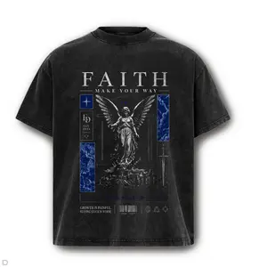 Sacred Name Heavy Metal Style T-Shirt – Vintage Acid Wash Gym Tee with Bold Statement Front Graphic for Spiritual Warfare Apparel