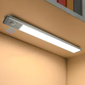 Rechargeable Under Cabinet LED Light, 2 Packs Motion-Sensor LED Light, Waterproof LED Strip Light for Kitchen, Bathroom, Wardrobe, Hallway, Stairway and Garage