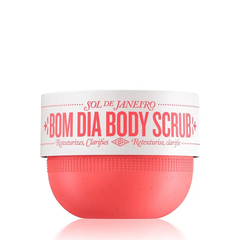 Sol de Janeiro Bom Dia Full Body Botanical Granular Cleansing Exfoliant Scrub - AHA/BHA Resurfacing Complex, Sorbitan Isostearate, Vanilla-Black Amber Plum-Jasmine Scent, Exfoliates, Brightening Bump & Impurity Remover for Smooth Radiant Skin, Exfoliate,