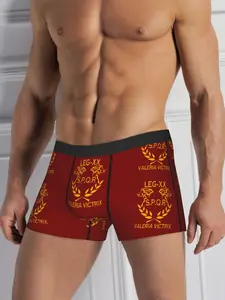 Men' Boxer Briefs Legio XX Valeria Victrix Roman Underwear - Historical Themed with Latin Print, Soft Fit