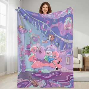 Adventure Time flannel blanket  Finn and Jake print  Ultra Soft Plush  Cozy Warm  Decorative Throw  Ideal for Living Room  Bedroom  Sofa  Couch  Bed  Office  Travel  Camping  Gifts for Fans  Home Decor. summerwins