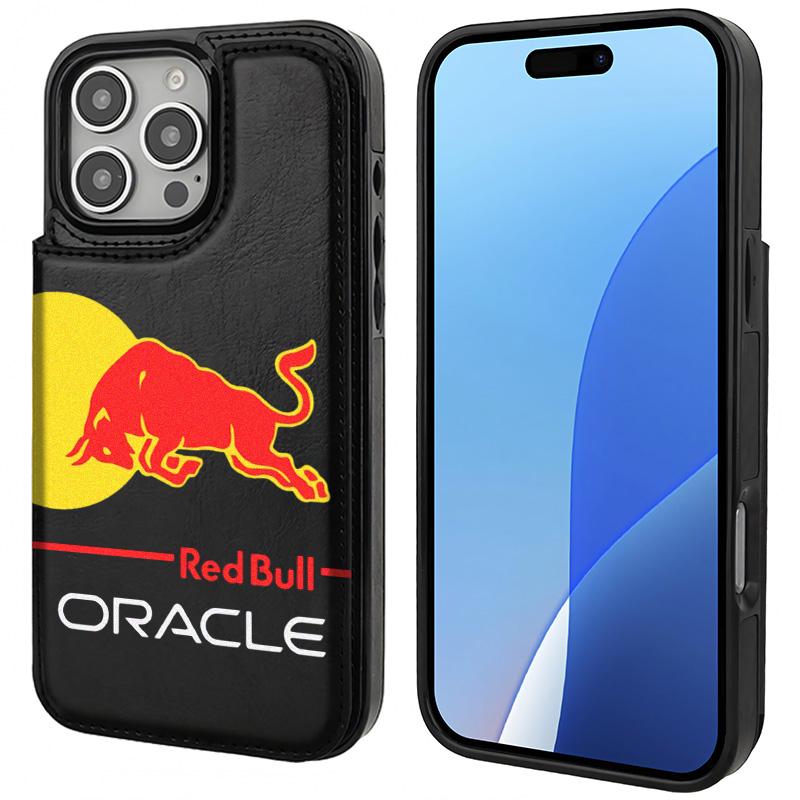 Red Bull Logo Aesthetics Pattern Phone Cases Compatible For With iphone 16 15 14 13 12 PRO PLUS MAX PU Black Durable Flip High quality Leather Credit Card Bag Holder Mother Gift Wallet Shockproof Anti-Drop Full Protection Phone Cases Shell Cover