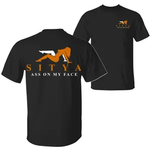 SITYA Ass on My Face Parody Logo Funny Quote T-Shirt, Sarcastic Humor 2 Sided Graphic Design Unisex Cotton T-shirt for Men for Women Menswear Womenswear Top