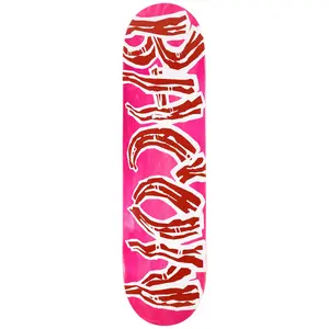 Bacon Skateboard Deck Logo Veneer Pink 8.5" x 32.5"