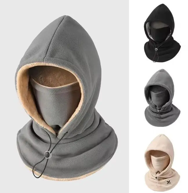 Fashion Winter Beanies Hat Unisex Windproof Cycling Hat Cold Proof OutdoorRiding Sets Scarf OnePiece Hat for Women Men